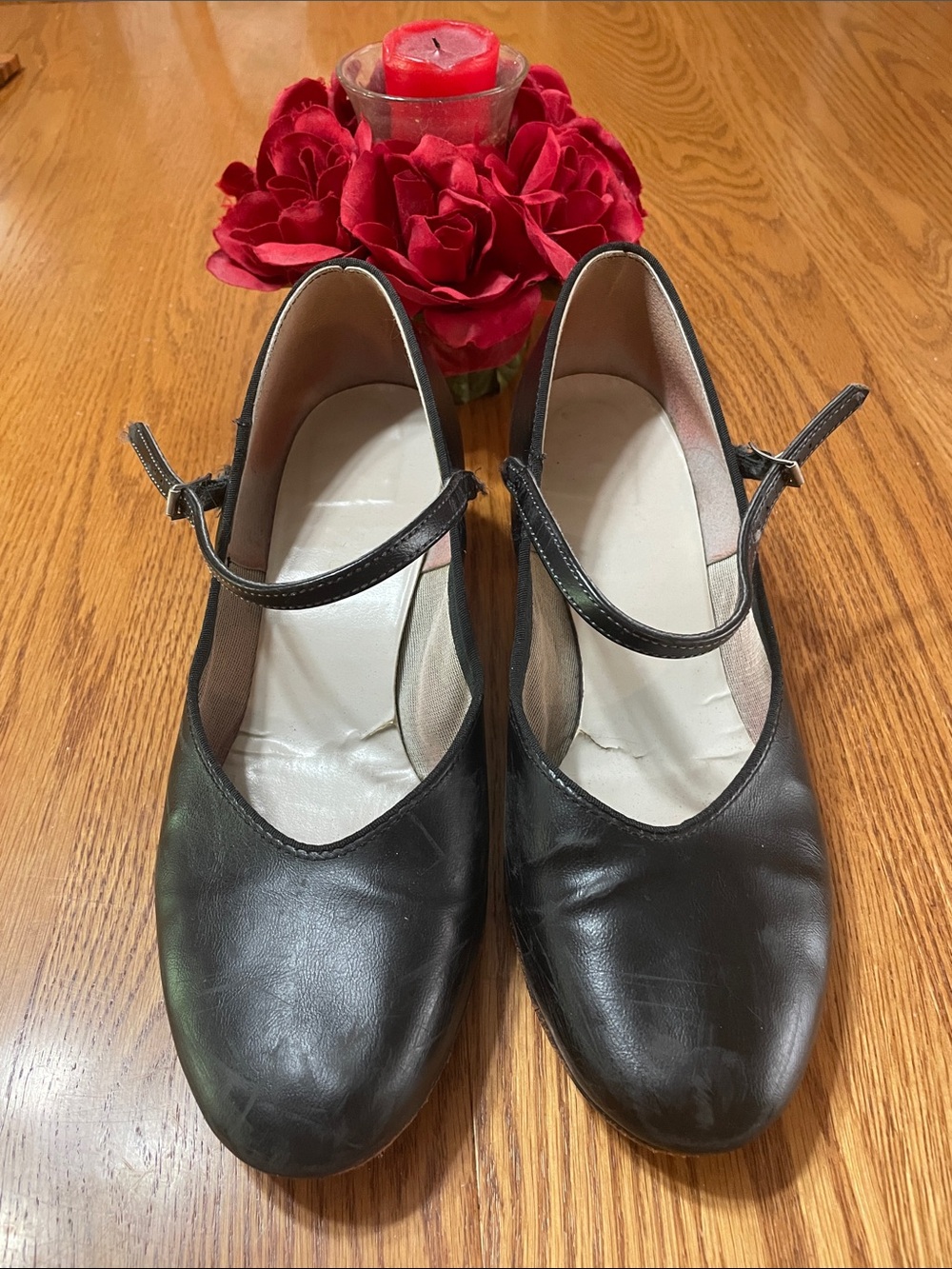 Women’s Black Mary Jane Flats with Strap